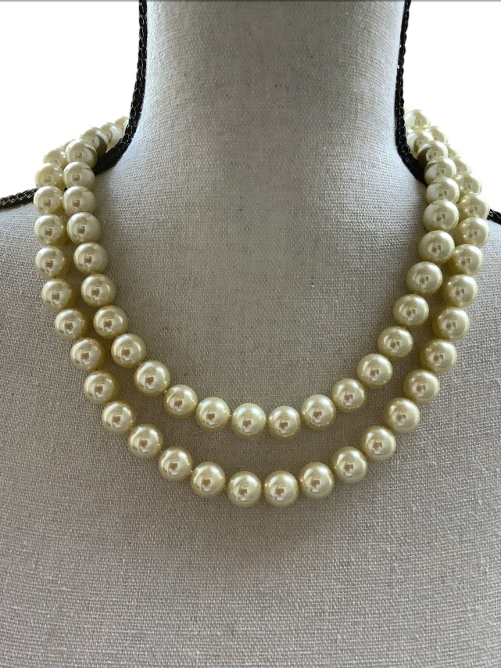 Heidi Daus 40” faux Pearl Swarovski Crystal Necklace